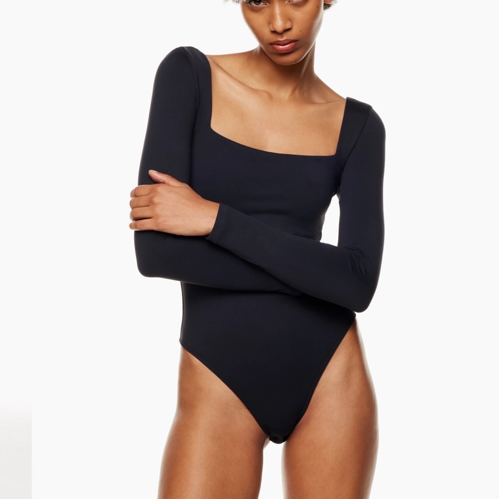 Aritzia Black Long Sleeve Bodysuit